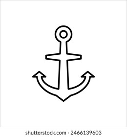 Icono de Vector de anclaje, ilustración simple diseño gráfico de garabato negro