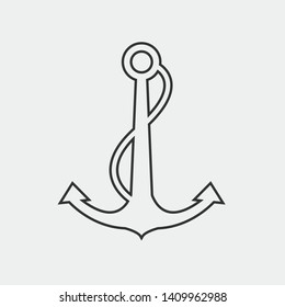 Anchor vector icon solid grey