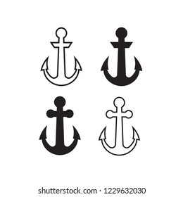 Anchor vector icons. Boat anchors vector logo