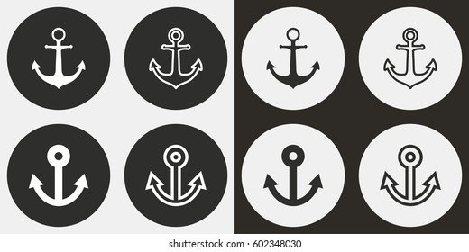 Anchor vector icons set. Illustration isolated for graphic and web design.
