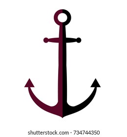 Anchor vector illustration. Doodle style. Design icon, print, logo, symbol, decor, textile, paper.