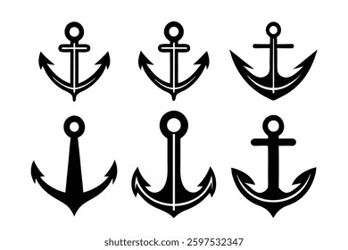 anchor vector illustration icon set 