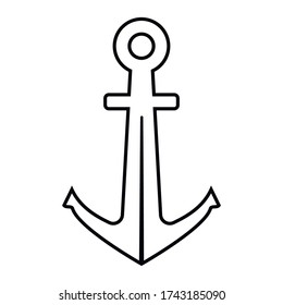 Anchor. Vector illustration, isolated on a white background.  