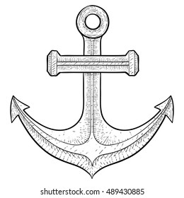 Anchor. Vector illustration isolated on white background