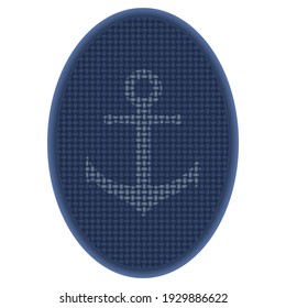 Anchor Vector Illustration. Nautical Anchor With Seamless Pattern Logo Idea. Anchor Emblem