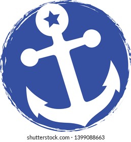 Anchor vector illustration on dark blue circle background