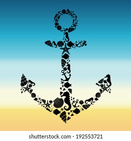 Anchor vector illustration on gradient background