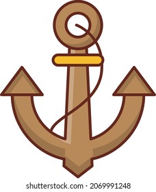 ilustración del vector de anclaje en un fondo transparente. Símbolos de calidad premium. Icono de color plano de línea vectorial para el concepto y el diseño gráfico.