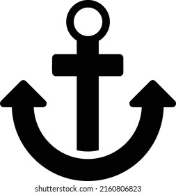 ilustración del vector de anclaje en un fondo transparente. Símbolos de calidad superior. Iconos vectoriales de glifos para diseño de conceptos y gráficos.