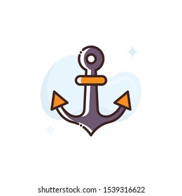 Anchor vector illustration. Outline filled Travel & Tourism icons.