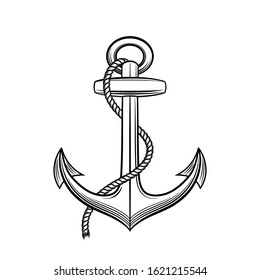 Nautical Anchor Rope Vector Illustration Isolated Stock Vector (Royalty ...