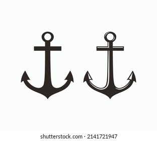 Anchor vector illustration in vintage style. Monochrome Anchor Vector Illustration.