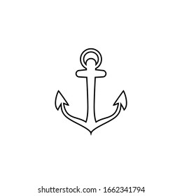 Anchor vector line icon logo Nautical maritime sea ocean boat illustration 
