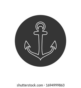 Anchor vector line icon logo Nautical maritime sea ocean boat illustration 
