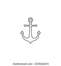 Anchor vector line icon logo Nautical maritime sea ocean boat illustration flat sign