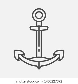 anchor vector linear icon on white background
