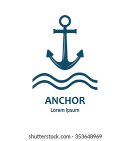 Anchor vector logo icon.  Anchor company logotype. Sea anchor logo. Nautical Anchor vector isolated. Anchor shape. Anchor symbols.