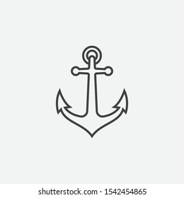 Anchor vector logo icon in linear style, Nautical maritime, sea ocean boat illustration symbol, Anchor vector icon, Pirate Nautical maritime boat, Anchor icon, Simple vector icon