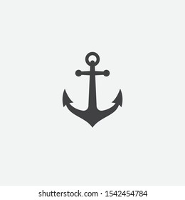 Anchor vector logo icon, Nautical maritime, sea ocean boat illustration symbol, Anchor vector icon, Pirate Nautical maritime boat, Anchor icon, Simple vector icon