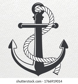 Anchor vector logo icon Nautical maritime sea ocean boat illustration symbol