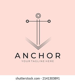 Anker-Vektorgrafik-Logo-Linie-Symbol