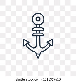 Anchor vector outline icon isolated on transparent background, high quality linear Anchor transparency concept can be used web and mobile