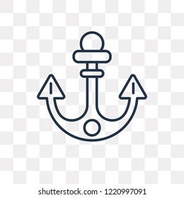Anchor vector outline icon isolated on transparent background, high quality linear Anchor transparency concept can be used web and mobile