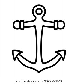 Anchor Vector Outline Icon Isolated On White Background
