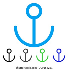 Anchor vector pictogram. Style is a flat graphic symbol in black, grey, blue, green color variants. Designed for web and mobile apps.