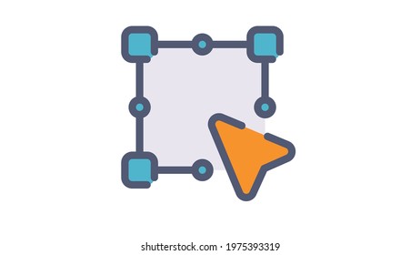 anchor vector pointer single isolated icon with flat dash or dashed style