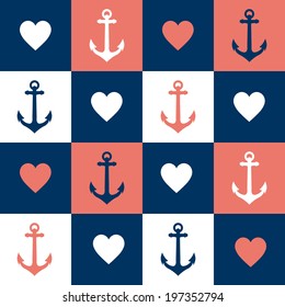 Anchor vector seamless pattern