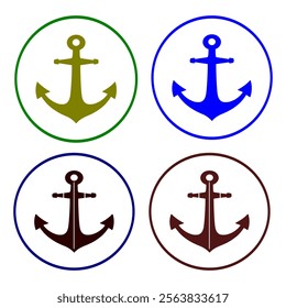 Anchor vector Set,ship anchor, anchor  silhouette vector