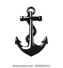 vector de ancla. ancla de barco, vintage. fondo blanco aislado negro
