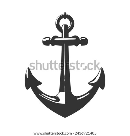 anchor vector. ship anchor, vintage. black isolated white background