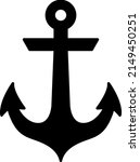 Anchor vector silhouette, simple icon, isolated logo