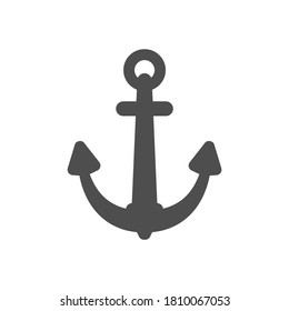Anchor vector single icon, separate isolated sign. Retro sea ship nautical equipment. Navy travel vintage equipment