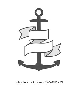 Anchor vector single logo icon, separate isolated sign