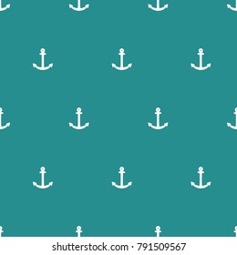 Anchor vector texture - simple illustration. Sparse seamless maritime background. Blue and white.