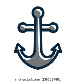 Anchor Vector Thick Line Filled Dark Colors Icons For Personal And Commercial Use.

