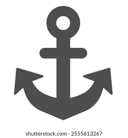 Anchor for vessel solid icon, marine port concept. Vector graphics. Ship sea anchoring, heavy anchor sign on white background, glyph style icon for mobile or web design