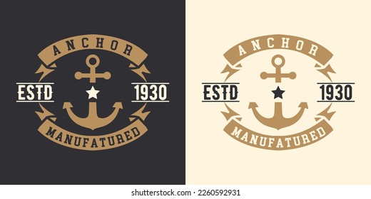 Anchor Vintage Bade T shirt Design