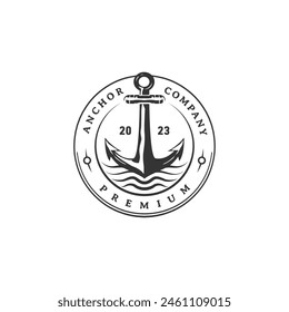 Anker Vintage Logo Design für Marine-Schiff