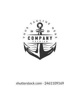 Anker Vintage Logo Design für Marine Navy Schiff 2