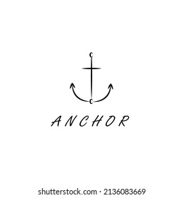 Anchor vintage retro black ancient old logo design 