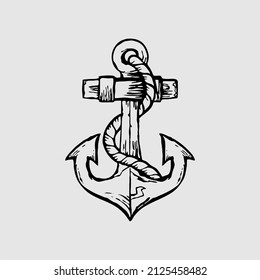 Anchor vintage vector design illustration