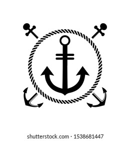 anchor vintage vector logo design