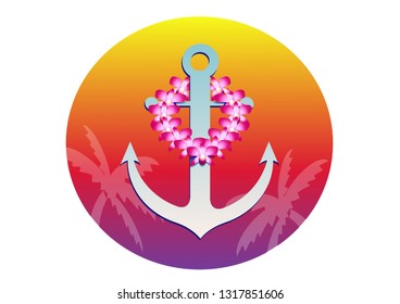 anchor vintage vector summer concept