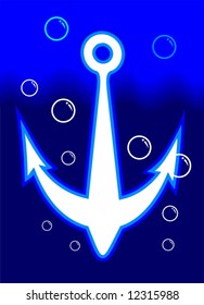  anchor in water 	