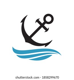 Anchor Waves Logo Symbol Template