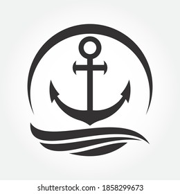 Anchor Waves Logo Symbol Template